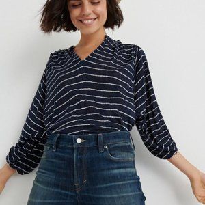 Lucky Brand Women's Flowy Stripped Jacquard Top